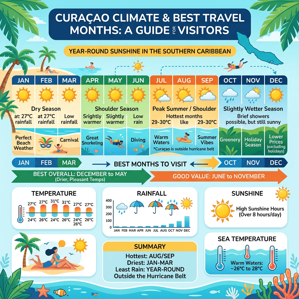Klimaat en beste reistijd voor Curaçao